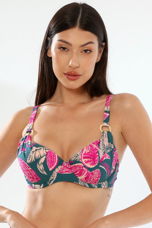 Sutien de baie clasic verde imprimat RAPALLO DR722