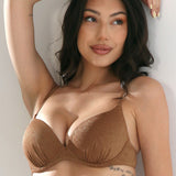Sutien de baie clasic decoltat maro SCILLA DR729