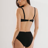 Slip de baie clasic talie inalta EASY BLACK DS684