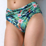 Slip de baie clasic talie inalta verde imprimat CAMOGLI DS695