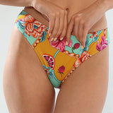 Slip de baie clasic turcoaz imprimat TINDARI DS712