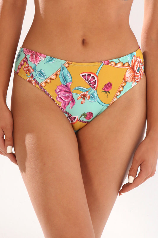 Slip de baie clasic turcoaz imprimat TINDARI DS713