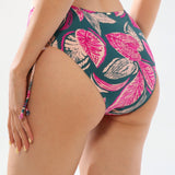 Slip de baie clasic talie inalta verde imprimat RAPALLO DS723