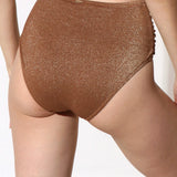 Slip de baie clasic talie inalta maro SCILLA DS729