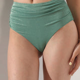 Slip de baie clasic talie inalta verde SCILLA DS729