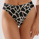 Slip de baie bikini talie inalta imprimat SALINA DS761