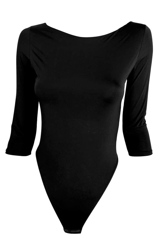 Body din microfibra negru ELLY_RED B0067