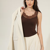 Maiou cu cașmir și modal maro C0196