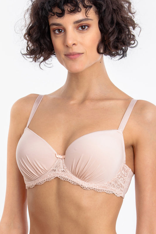 Sutien clasic din microfibra roz NINA R1309