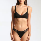 Chilot tanga din bumbac negru AIDA S0838