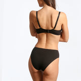 Chilot clasic cu talie inalta din bumbac negru FIONA S0727