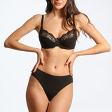 Chilot clasic din bumbac negru FIONA S1586