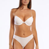 Sutien push up alb cu bretele transparente Lucia R0886