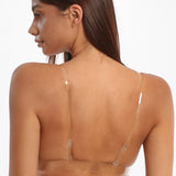 Sutien push up alb cu bretele transparente Lucia R0886