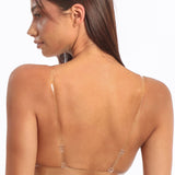 Sutien push up cu bretele transparente negru Lucia R0886