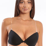 Sutien push up cu bretele transparente negru Lucia R0886
