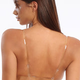 Sutien push up cu bretele transparente bej Lucia R0886