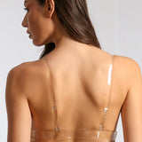 Sutien push up cu bretele transparente nude LUCIA R0886