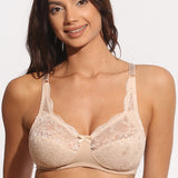 Sutien clasic bumbac cu dantela nude Fiona R1103