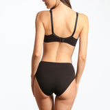 Chilot clasic cu talie înaltă din bumbac negru FIONA S0656