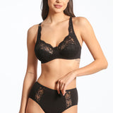 Chilot clasic cu talie înaltă din bumbac negru FIONA S0656