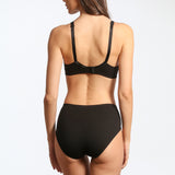 Chilot clasic cu talie înaltă din bumbac negru FIONA S1506