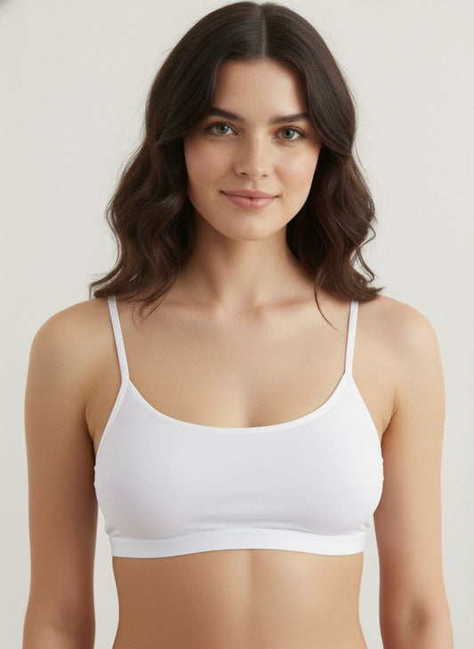 Bustiera din bumbac alb CORNELIA R1420