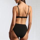 Chilot clasic talie înaltă din bumbac negru ADELIA S1557