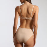 Chilot clasic talie înaltă din bumbac bej ADELIA S1557