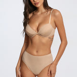 Chilot clasic talie înaltă din bumbac bej ADELIA S1557