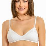 Sutien bralette din bumbac alb ADELIA R1423