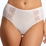 Chilot clasic cu talie înaltă din bumbac alb FIONA S0656