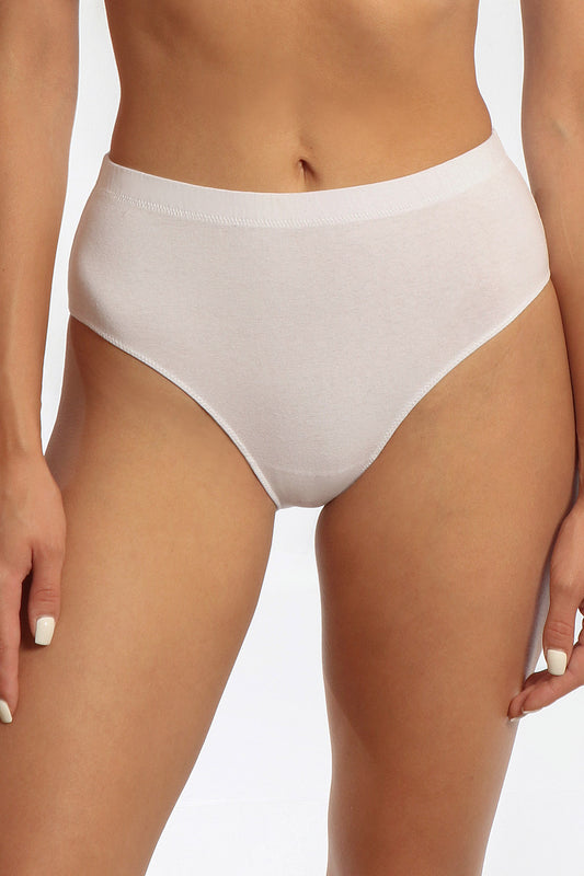 Chilot clasic alb cu talie inalta bumbac FIONA S0683