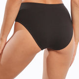 Classic high-waisted black cotton pantyhose FIONA S0683