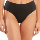 Classic high-waisted black cotton pantyhose FIONA S0683