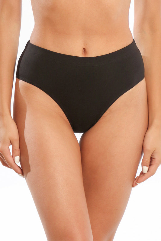 Chilot clasic negru cu talie inalta bumbac FIONA S0683