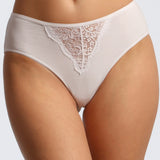 Chilot clasic cu talie înaltă din bumbac alb FIONA S0727