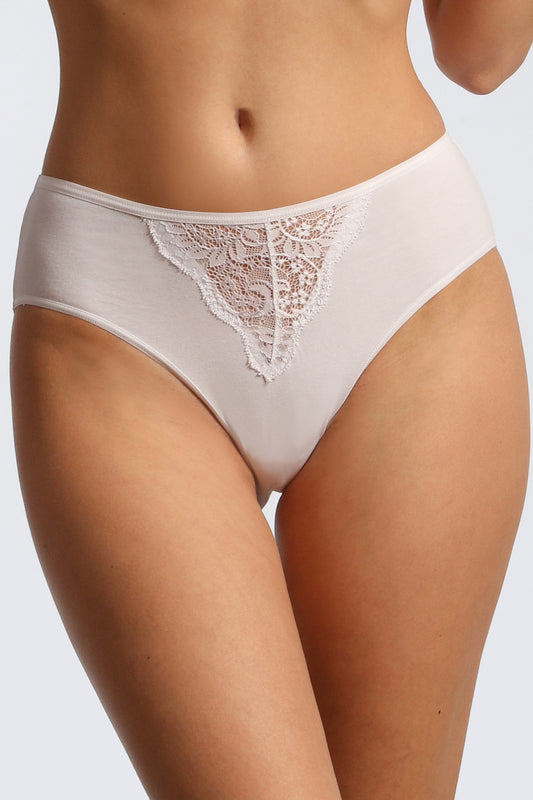 Chilot clasic cu talie înaltă din bumbac alb FIONA S0727