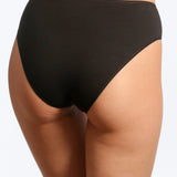 Chilot clasic cu talie inalta din bumbac negru FIONA S0727