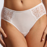 Chilot clasic cu talie înaltă din bumbac alb FIONA S1188