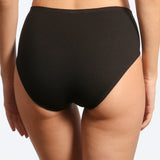 Chilot clasic cu talie înaltă din bumbac negru FIONA S1506