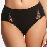 Chilot clasic cu talie înaltă din bumbac negru FIONA S1506