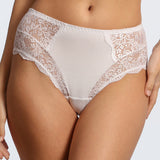 Chilot clasic cu talie înaltă din bumbac alb FIONA S1507