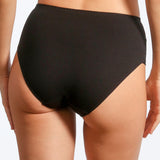 Chilot clasic cu talie înaltă din bumbac negru FIONA S1507