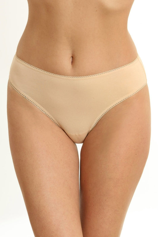 Chilot clasic din bumbac bej ADELIA S1556