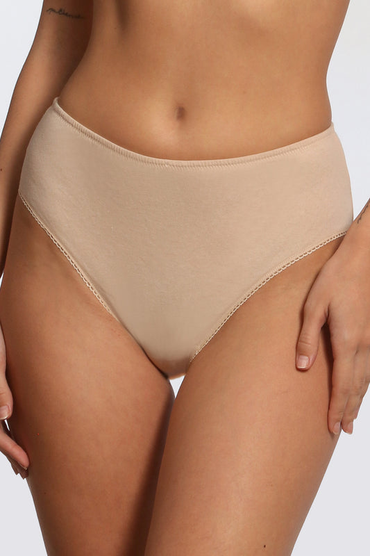 Chilot clasic talie înaltă din bumbac bej ADELIA S1557