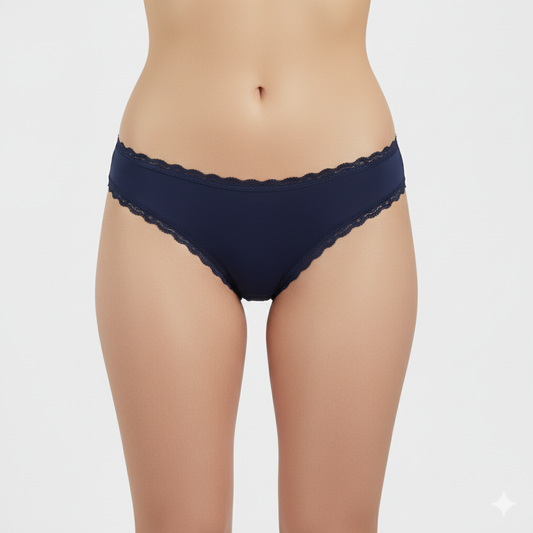 Chilot tanga din bumbac bleumarin IZA S1626