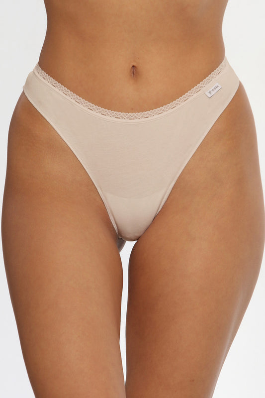 Chilot tanga din bumbac nude CECILIA S1791