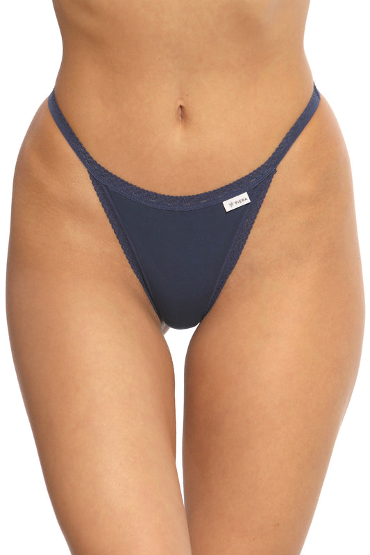 Chilot tanga ingust din bumbac bleumarin CECILIA S1792