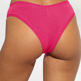 Chilot brazilian ingust din bumbac fucsia CECILIA S1793